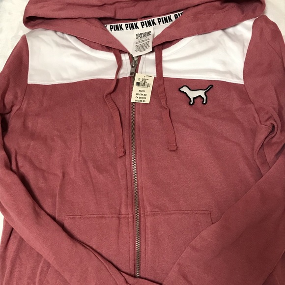 NWT PINK Perfect Flower Full-Zip Hoodie, Size XS - Picture 3 of 6